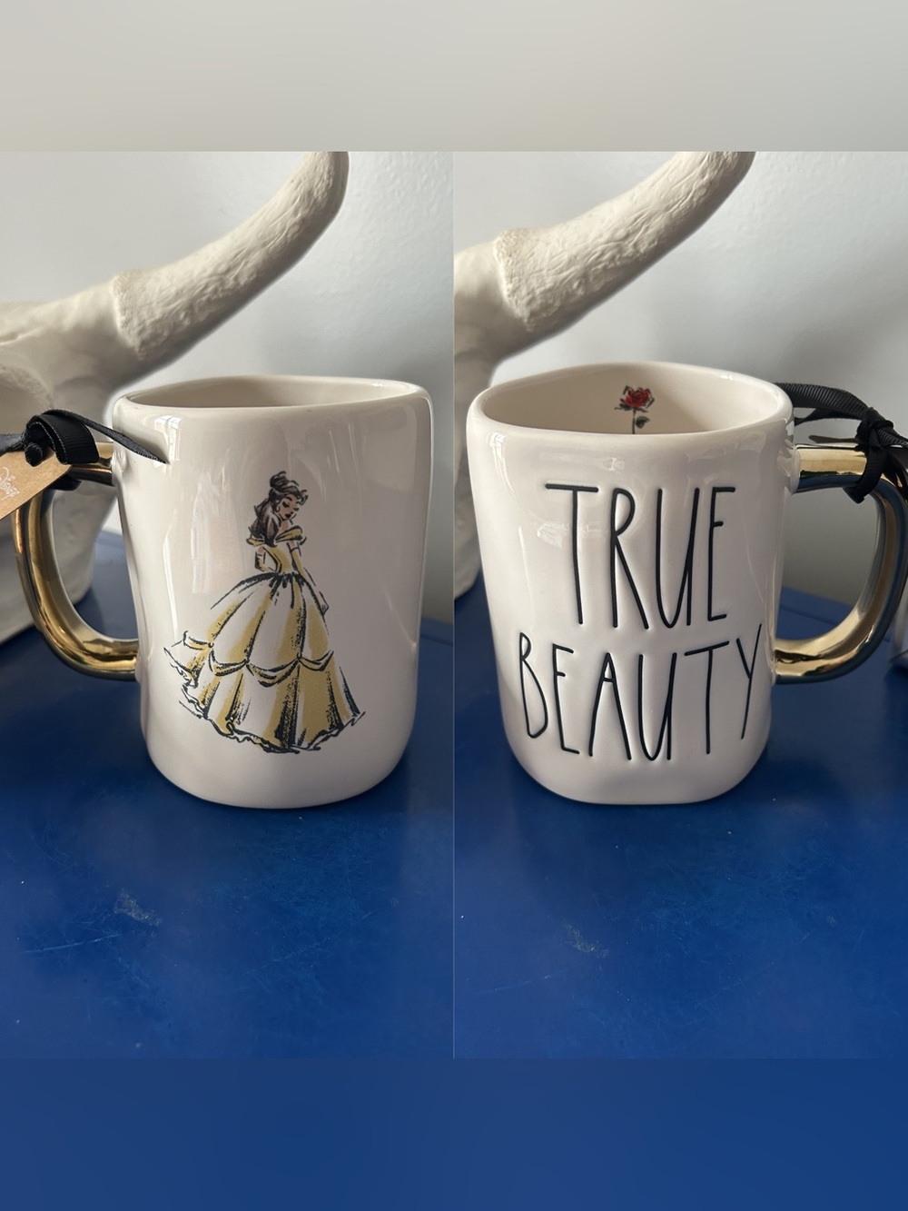 Rae Dunn Disney Beauty and the Beast Belle True Beauty Double Sided Mug